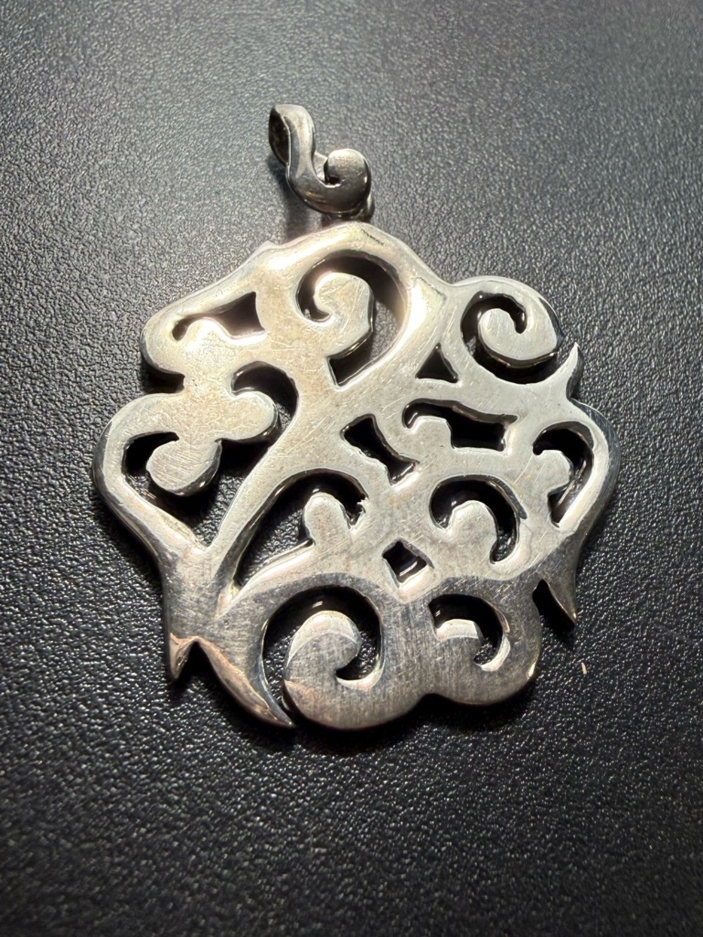 Barse 925 Sterling Silver Scroll Pendant 1.5” Heavy 17.77g Signed